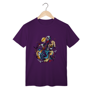 Nome do produto T-Shirt Classic: Solo de Guitarra Abstrata (O Conforto É Música Pros Seus Ouvidos!)