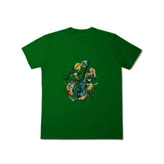 Nome do produto T-Shirt Classic: Solo de Guitarra Abstrata (O Conforto É Música Pros Seus Ouvidos!)