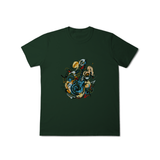 Nome do produto T-Shirt Classic: Solo de Guitarra Abstrata (O Conforto É Música Pros Seus Ouvidos!)