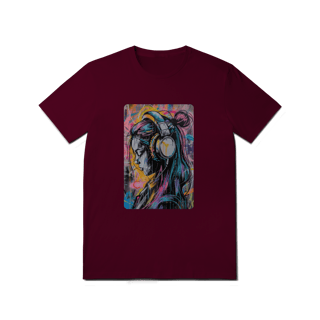 Nome do produto T-Shirt Quality: Neon Vibe (O Único Ruído é o Fio do Fone – O Conforto é Silencioso!)