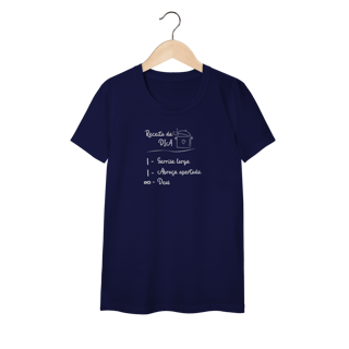 Nome do produto Camiseta “Receita do Dia” – Sorriso, Abraço e Infinito Deus | Fé com Alegria