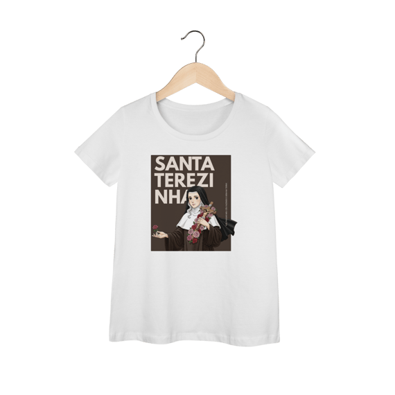 Camisa Baby Long Feminina Santa Teresinha – Fé, Amor e Simplicidade