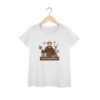 Camisa Baby Long Feminina São Francisco de Assis – Simplicidade, Amor e Fé