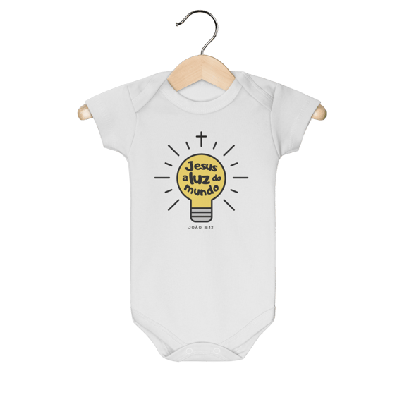 Body infantil “Lâmpada – Jesus, a Luz do Mundo” | Fé que Ilumina Caminhos