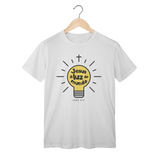 Camiseta “Lâmpada – Jesus, a Luz do Mundo” | Fé que Ilumina Caminhos