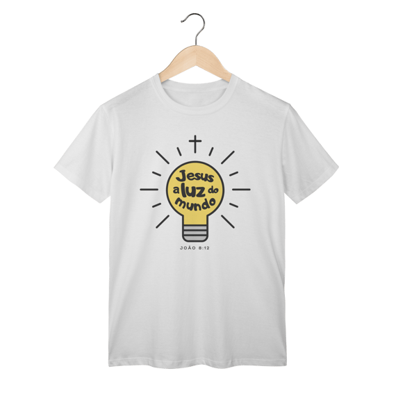 Camiseta “Lâmpada – Jesus, a Luz do Mundo” | Fé que Ilumina Caminhos