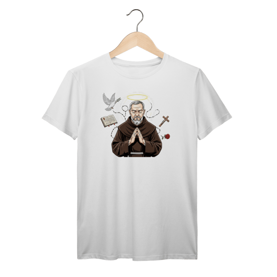 Camiseta Padre Pio – Fé, Milagre e Devoção Verdadeira