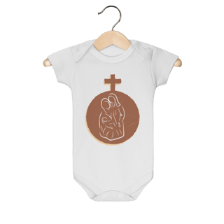 Nome do produto Body Infantil Sagrada Família com Cruz – Fé, Proteção e Devoção