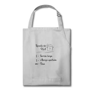 Nome do produto Avental “Receita do Dia” – Sorriso, Abraço e Infinito Deus | Fé com Alegria