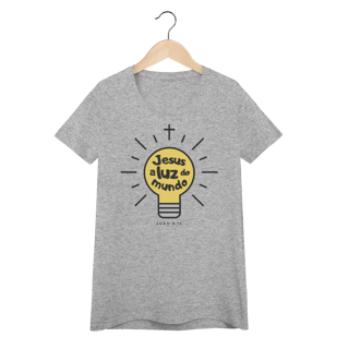 Nome do produto Camiseta “Lâmpada – Jesus, a Luz do Mundo” | Fé que Ilumina Caminhos