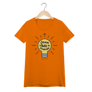 Nome do produto Camiseta “Lâmpada – Jesus, a Luz do Mundo” | Fé que Ilumina Caminhos