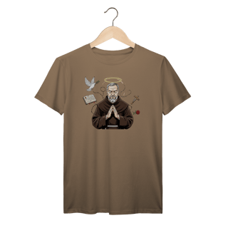 Nome do produto Camiseta Padre Pio – Fé, Milagre e Devoção Verdadeira