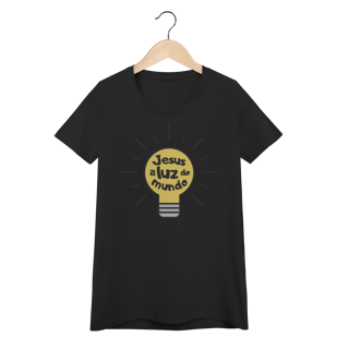 Nome do produto Camiseta “Lâmpada – Jesus, a Luz do Mundo” | Fé que Ilumina Caminhos