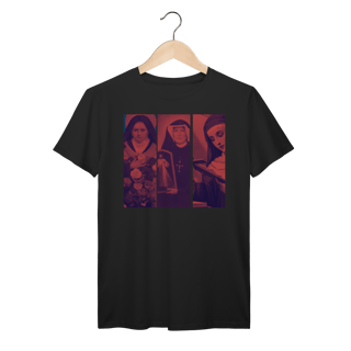 Nome do produto Camiseta Coleção Todos os Santos – Santa Teresinha, Santa Faustina e Santa Rita de Cássia