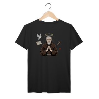 Nome do produto Camiseta Padre Pio – Fé, Milagre e Devoção Verdadeira