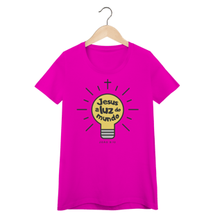 Nome do produto Camiseta “Lâmpada – Jesus, a Luz do Mundo” | Fé que Ilumina Caminhos