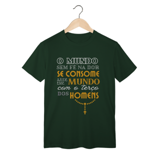 Nome do produto Camiseta Terço dos Homens – Fé que Transforma o Mundo com Oração e Devoção