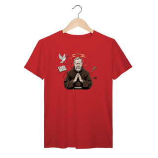 Nome do produto Camiseta Padre Pio – Fé, Milagre e Devoção Verdadeira