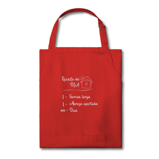 Nome do produto Avental “Receita do Dia” – Sorriso, Abraço e Infinito Deus | Fé com Alegria