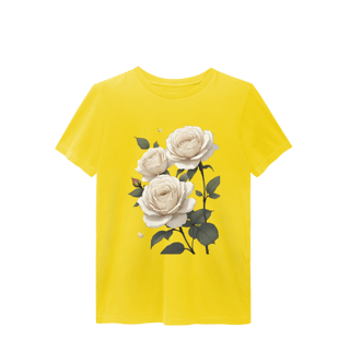 Nome do produto T-Shirt Estonada Rosas Branca
