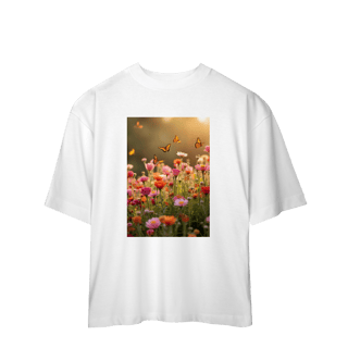Nome do produto Camiseta Oversized Flores e Borboletas