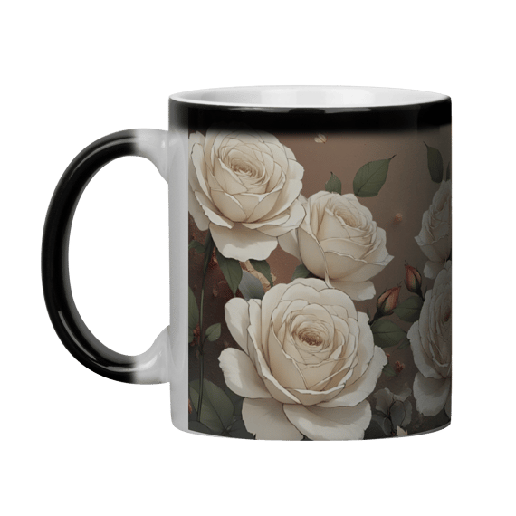 Caneca Magica Rosas Branca 