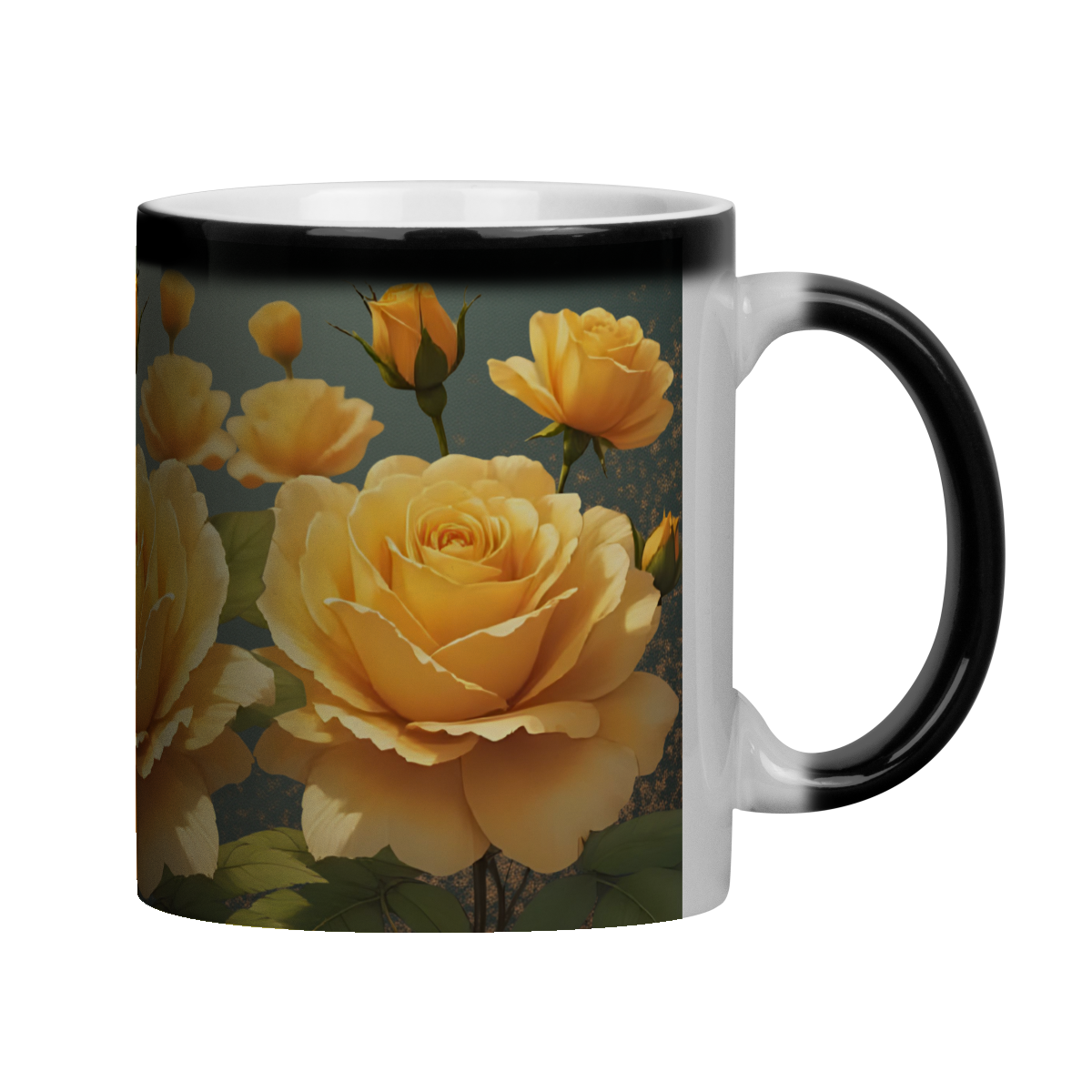 Nome do produto: Caneca Mágica Rosas Amarelas
