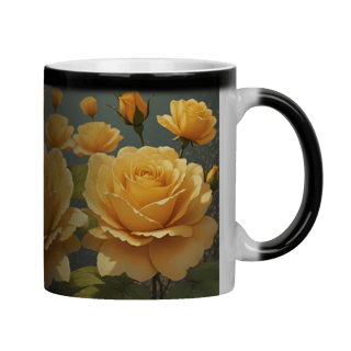 Caneca Mágica Rosas Amarelas