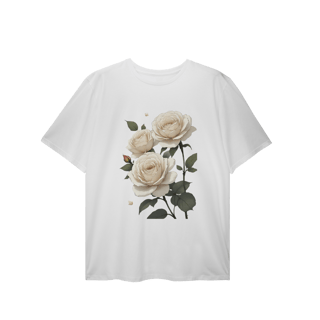 Nome do produto T-Shirt Plus Size Rosas Branca