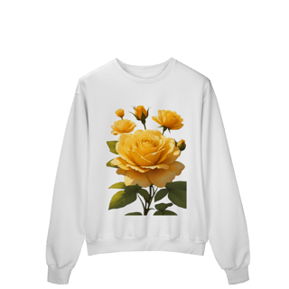 Nome do produto Moleton Prime Fechado Rosas Amarela