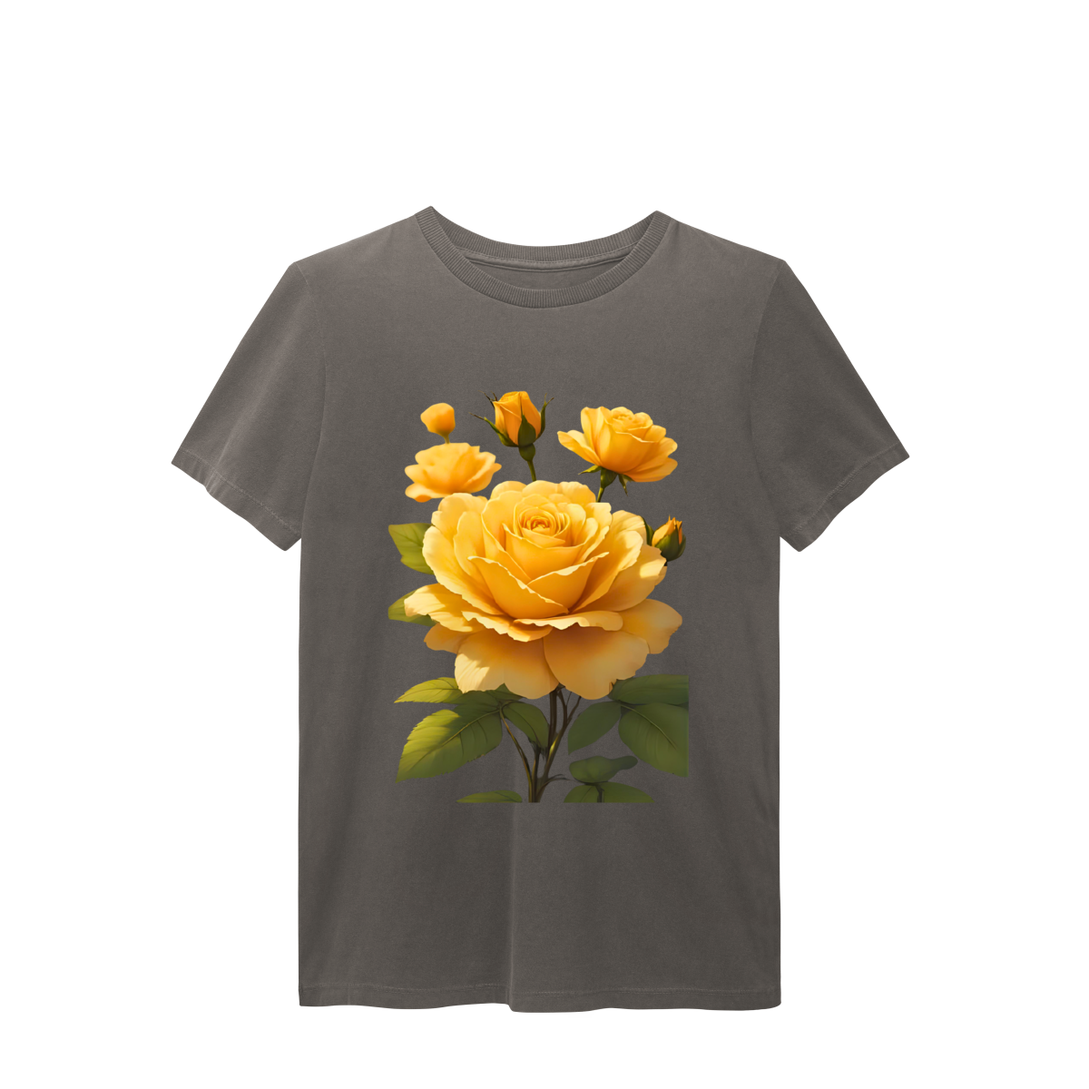 T-Shirt Estonada Rosas Amarelas