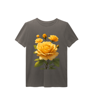 T-Shirt Estonada Rosas Amarelas