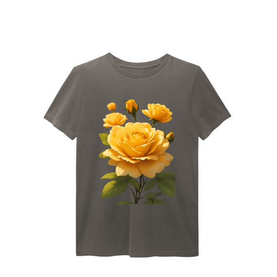 T-Shirt Estonada Rosas Amarelas