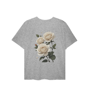 Nome do produto T-Shirt Plus Size Rosas Branca