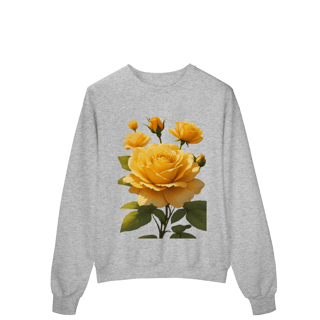 Nome do produto Moleton Prime Fechado Rosas Amarela