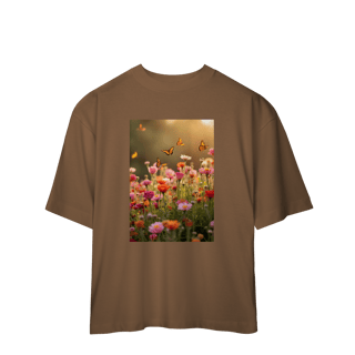 Nome do produto Camiseta Oversized Flores e Borboletas