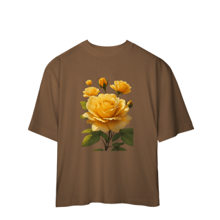 Nome do produto Camiseta Oversized Rosas Amerela