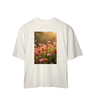 Nome do produto Camiseta Oversized Flores e Borboletas