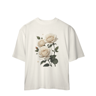 Nome do produto Camiseta Oversized Rosas Branca