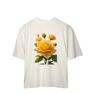 Nome do produto Camiseta Oversized Rosas Amerela