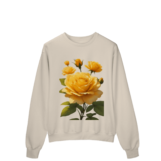 Nome do produto Moleton Prime Fechado Rosas Amarela