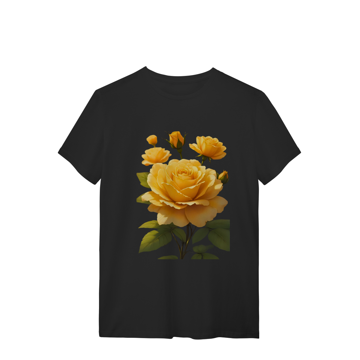 T-Shirt Quality Rosas Amarela
