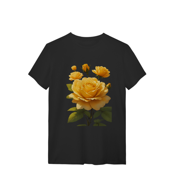 T-Shirt Quality Rosas Amarela
