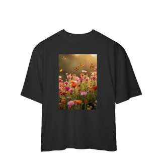 Nome do produto Camiseta Oversized Flores e Borboletas