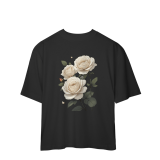 Nome do produto Camiseta Oversized Rosas Branca