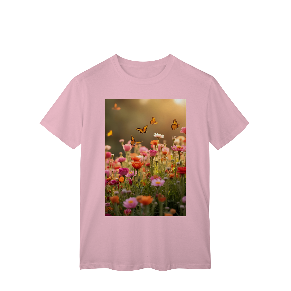 T-Shirt Classic Flores e Borboletas 