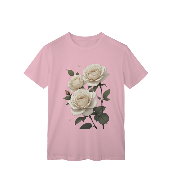 T-Shirt Classic Rosas Branca 