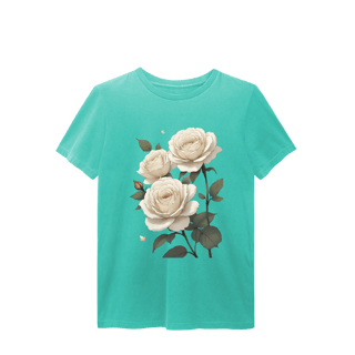 Nome do produto T-Shirt Estonada Rosas Branca
