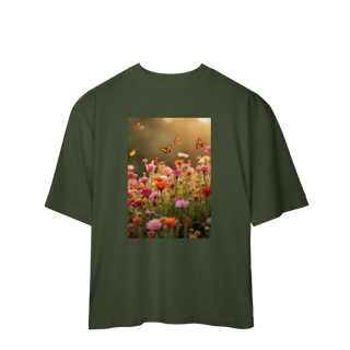 Nome do produto Camiseta Oversized Flores e Borboletas