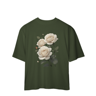 Nome do produto Camiseta Oversized Rosas Branca